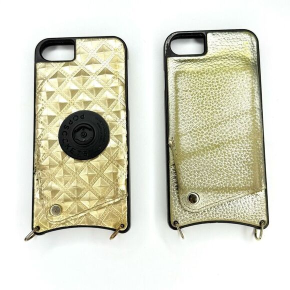 Bandolier Emma Crossbody Phone Case Wallet – iPhone SE / 7 / 8 – Gold Leather – - Picture 2 of 9